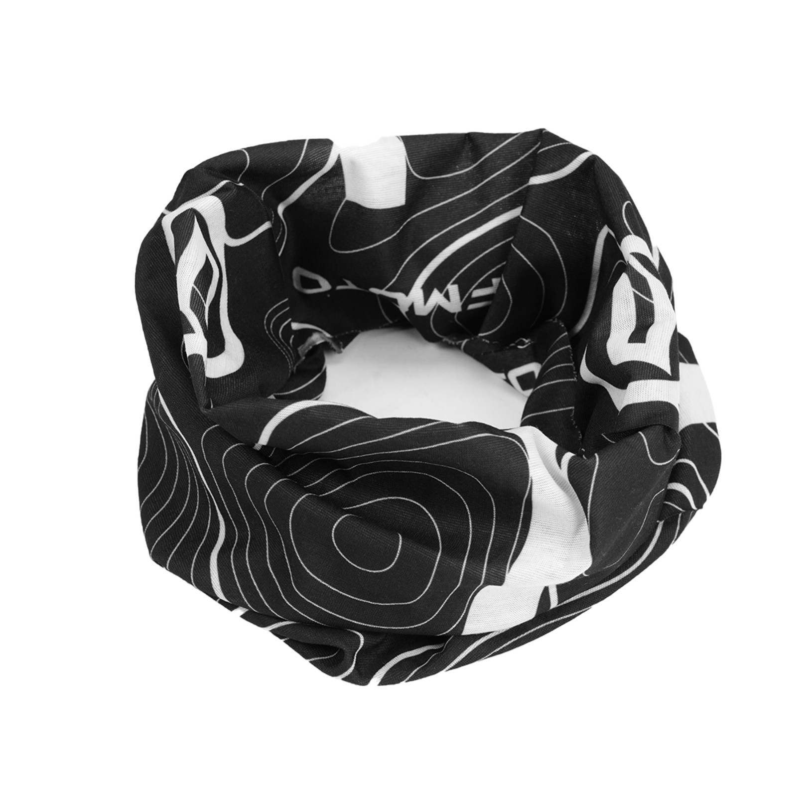CFMOTO buisdoek in zwart met witte contourprint en logo