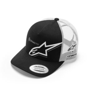 Alpinestars CFMOTO cap in zwart met witte mesh achterzijde